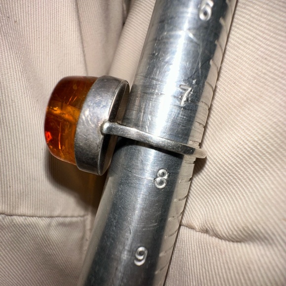 Amber antique .925 unique Statement Ring 7-1/2 - Picture 6 of 6